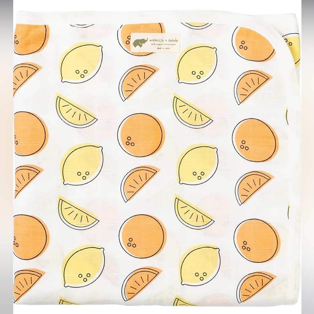 Monica & Andy Citrus Squeeze Organic Cotton Baby Blanket